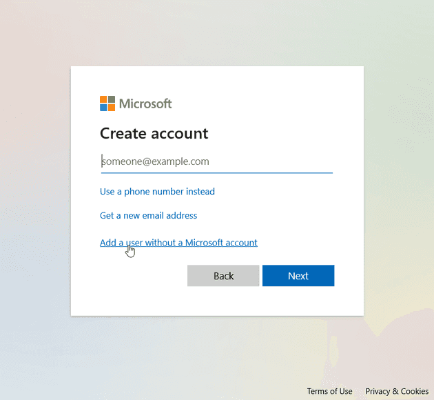 add user without microsoft account